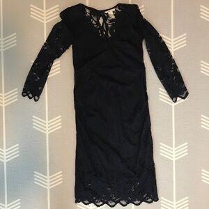 Maternity navy lace cocktail dress H&M xs